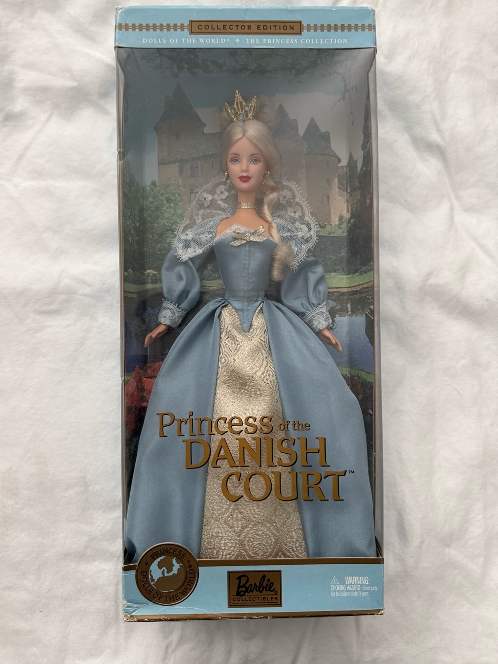 Barbie Princess of the Danish Court Blue and Gold Gown